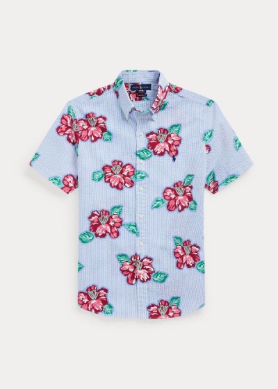 Men's Polo Ralph Lauren Floral Stripe Seersucker Shirts | 018746LOD